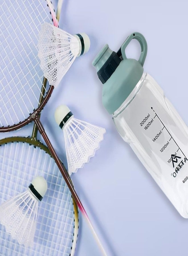 Attro Hydra Gym 2000ml Plastic Water Bottle with Easy to Carry Grip Handle & ML Mention for Daily Water Intake BPA Free Leak-Proof - Light Blue - Image 5